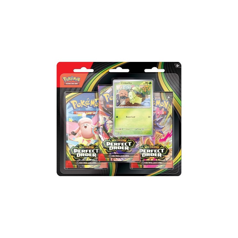 Pokemon TCG Mega Evolution Perfect Order Three Booster Blister