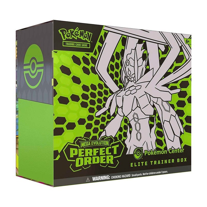 Pokemon TCG Mega Evolution Perfect Order ប្រអប់ Elite Trainer កំណែ Pokemon Center